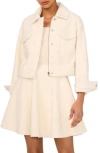 1.state Faux Shearling Crop Jacket In Birch