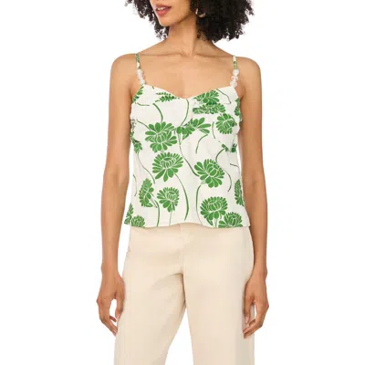 1.state Floral Double Strap Knit Cami In Moss