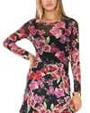 1.state Orchid Print Sheer Mesh Top In Bright Orchid