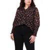1.state Print Tie Neck Sleeveless Top In Black/multi