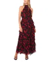 1.state Floral Ruffle Cascading Maxi Dress In Multi