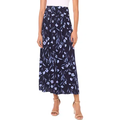 1.state Floral Shirred Maxi Skirt In Blue