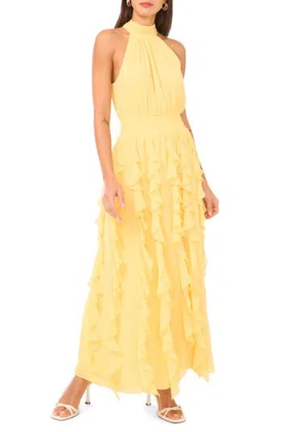 1.state Flounce Cascading Maxi Dress In Yellow