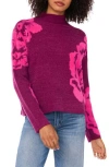 1.state Flower Mock Neck Sweater In Purple