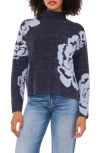 1.state Flower Mock Neck Sweater In Blue