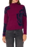 1.state Flower Mock Neck Sweater In Frenzy