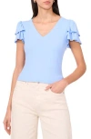 1.state Flutter Sleeve Rib Top In Blue Lake