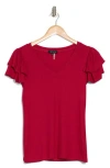 1.state Flutter Sleeve Rib Top In Lt Crimson
