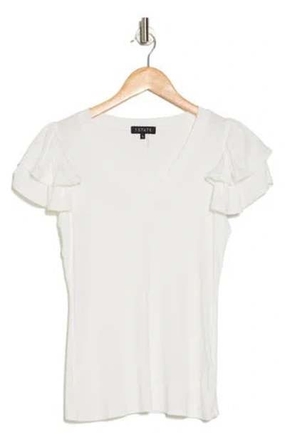 1.state Flutter Sleeve Rib Top In New Ivory