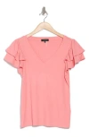 1.state Flutter Sleeve Rib Top In Pink