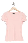 1.state Flutter Sleeve Rib Top In Rose Pink