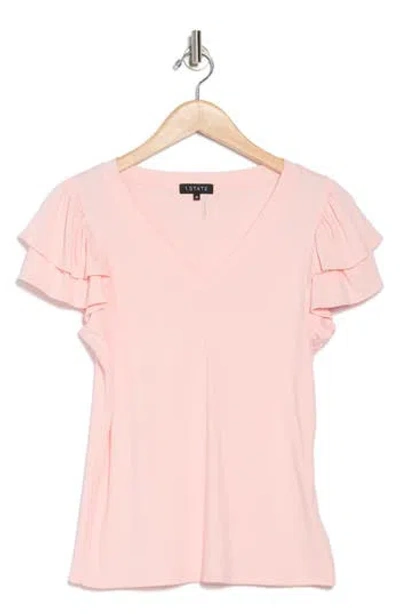 1.state Flutter Sleeve Rib Top In Rose Pink
