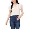 1.state Flutter Sleeve Tie Neck Blouse In New Ivory