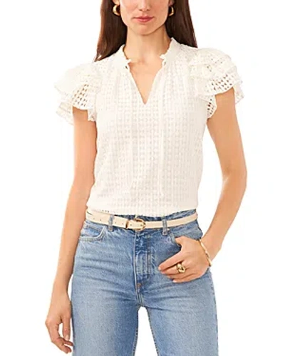 1.state Flutter Sleeve Tie Neck Top In New Ivory