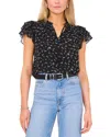 1.state Floral Flutter Sleeve Top In Rich Black