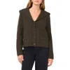 1.state Women's V-neck Collared Cardigan In Gray Beluga