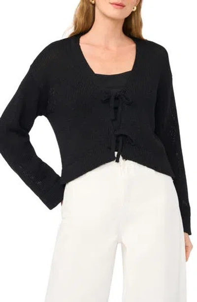 1.state Front Tie Cardigan In Black