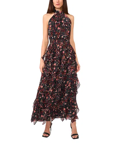 1.state Halter Cascading Maxi Dress In Rich Black