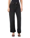 1.state High Waist Cuffed Hem Wide Leg Jeans In Black