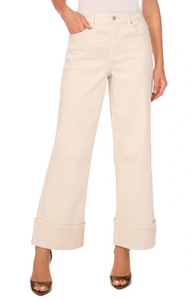 1.state High Waist Cuffed Wide Leg Jeans In New Ivory