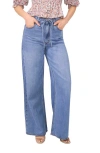 1.state High Waist Drawstring Wide Leg Jeans In Blue