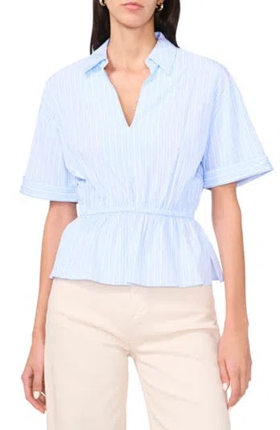 1.state Johnny Collar Gathered Waist Top In Angel Blue