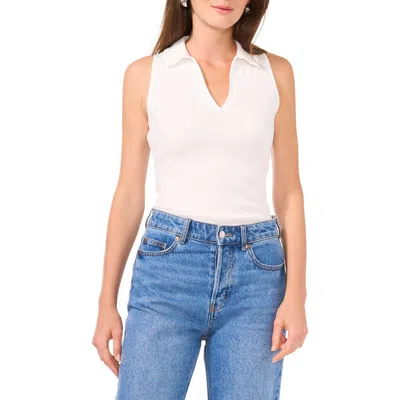 1.state Johnny Collar Ribbed Tank In New Ivory