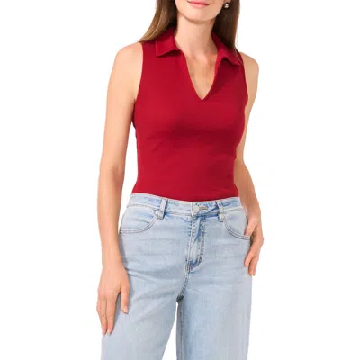 1.state Johnny Collar Ribbed Tank In Red Dahlia