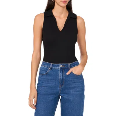1.state Johnny Collar Ribbed Tank In Rich Black