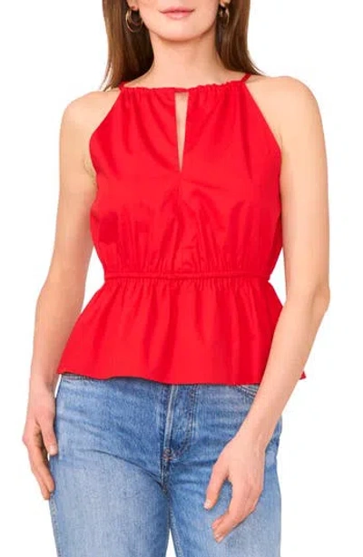 1.state Keyhole Peplum Tank In Red