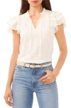 1.state Women's Tie Neck Short Flutter-sleeve Blouse In New Ivory