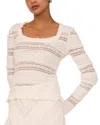1.state Womens Tiered Lace Blouse In New Ivory