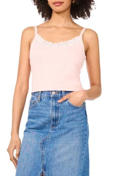1.state Lace Trim Camisole In Rose Pink