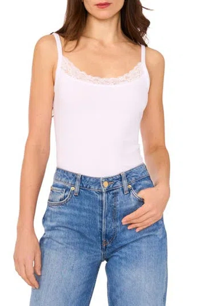 1.state Lace Trim Camisole In Ultra White