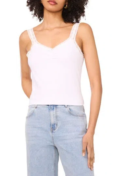 1.state Lace Trim Cotton Jersey Tank In Ultra White