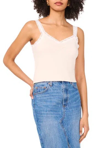 1.state Lace Trim Cotton Jersey Tank In White Swan