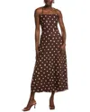 1.state Polka Dot Lace-up Maxi Dress In Brown