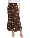 1.state Linen-blend Midi Skirt In Brown