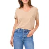 1.state Linen Blend Slub Pocket T-shirt In Oatmeal
