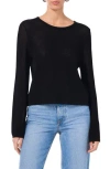 1.state Long Flare Sleeve Mesh Knit Top In Rich Black