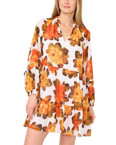 1.state Long Sleeve Babydoll Dress In Multi