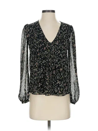 Pre-owned 1.state Long Sleeve Blouse In Black