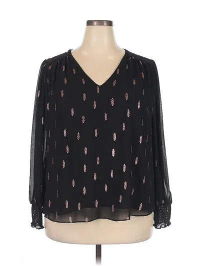 Pre-owned 1.state Long Sleeve Blouse In Black