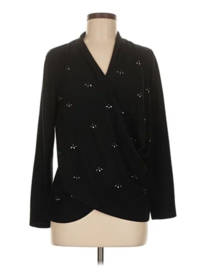Pre-owned 1.state Long Sleeve Blouse In Black