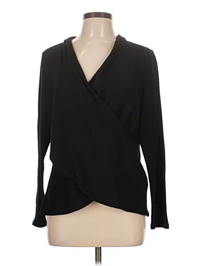 Pre-owned 1.state Long Sleeve Blouse In Black