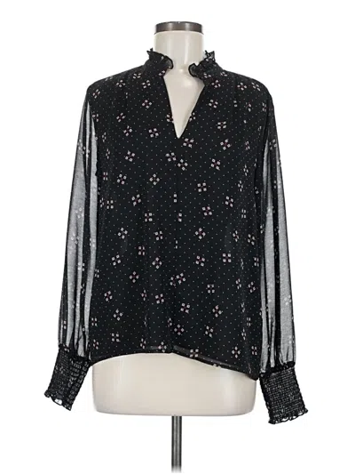 Pre-owned 1.state Long Sleeve Blouse In Black