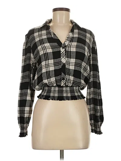 Pre-owned 1.state Long Sleeve Blouse In Black