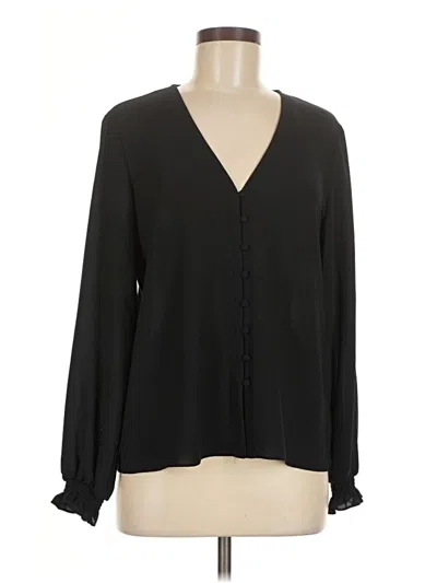 Pre-owned 1.state Long Sleeve Blouse In Black