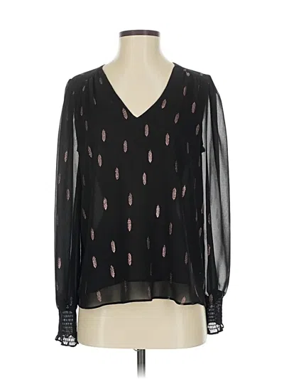 Pre-owned 1.state Long Sleeve Blouse In Black