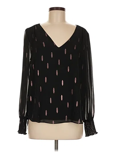 Pre-owned 1.state Long Sleeve Blouse In Black